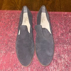 Grey suede mules worn once